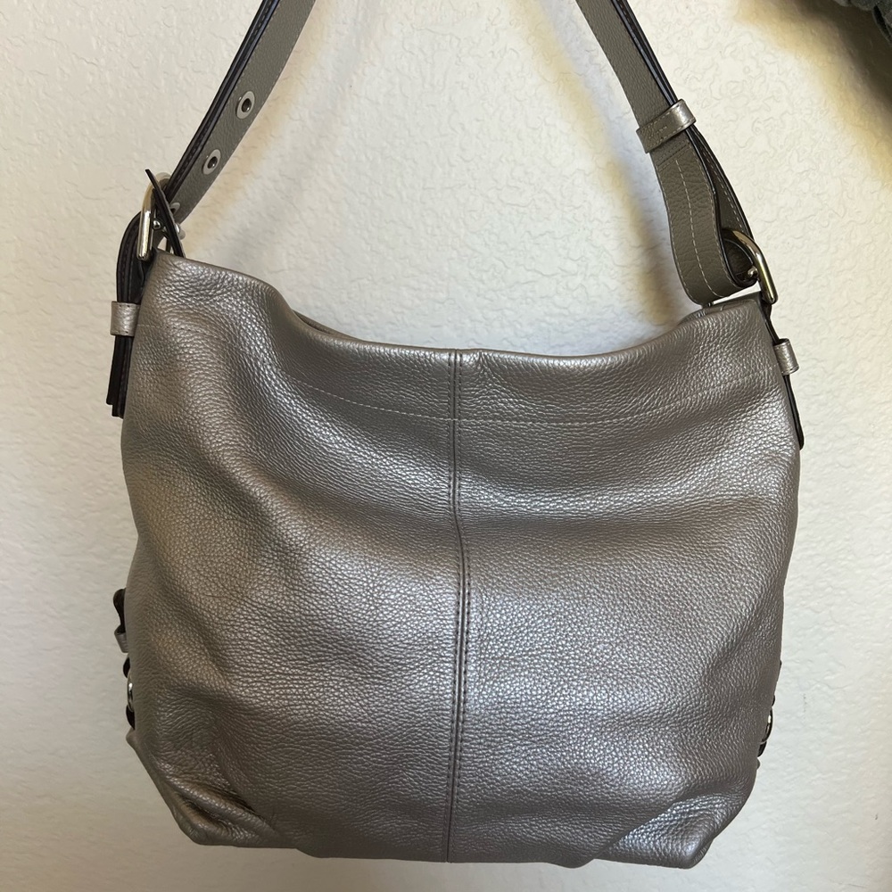 silver vintage coach purse